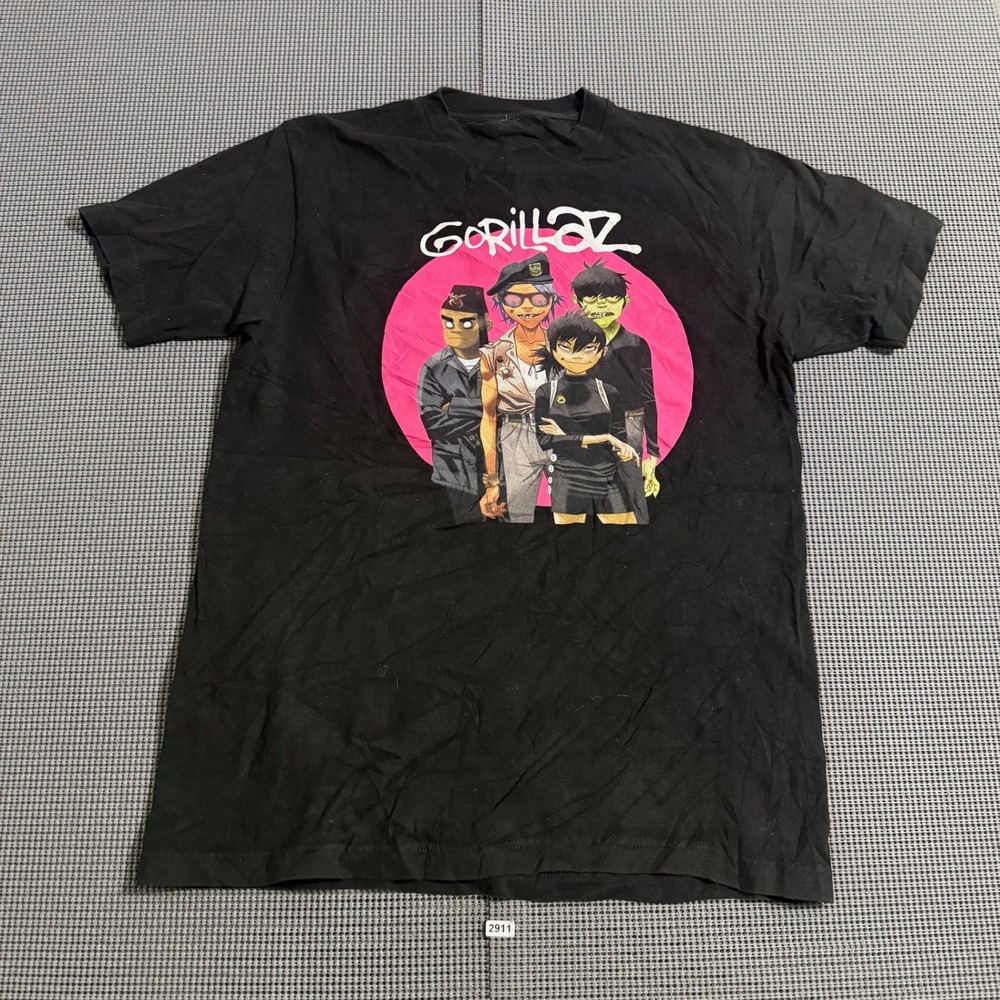 Gorillaz Graphic T-Shirt Mens Medium Black Band Tee Short Sleeve Crew Neck